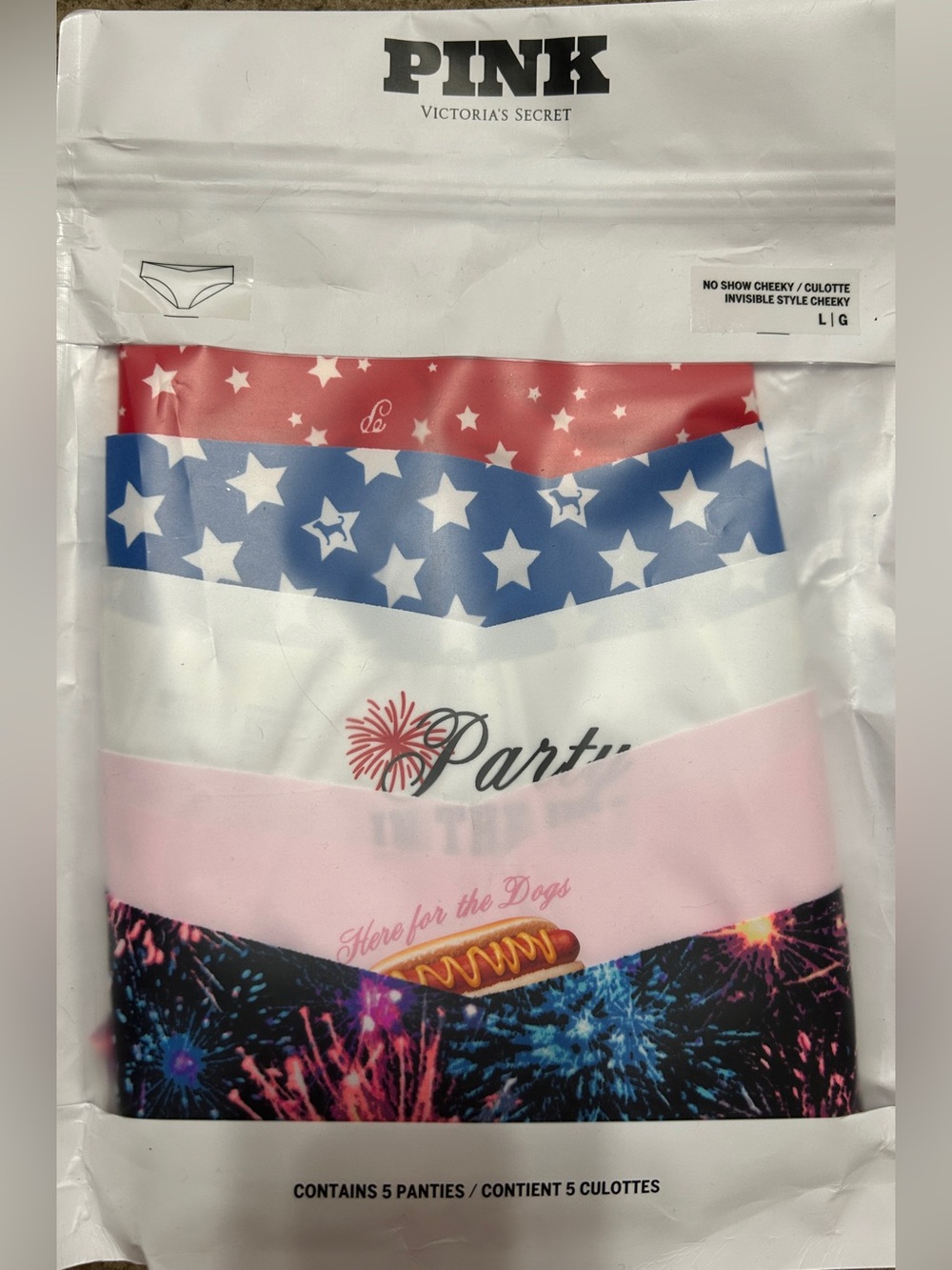 Victoria's Secret 5 Pack No-Show Cheeky Panties -